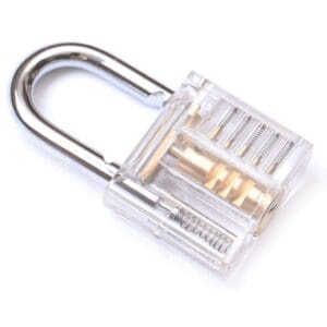 A Clear Practice Padlock (Small) on a white background.
