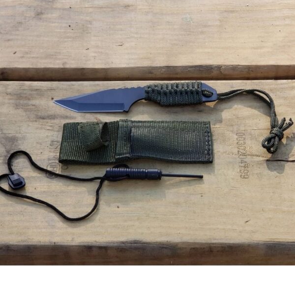 7in Survival Knife on wood
