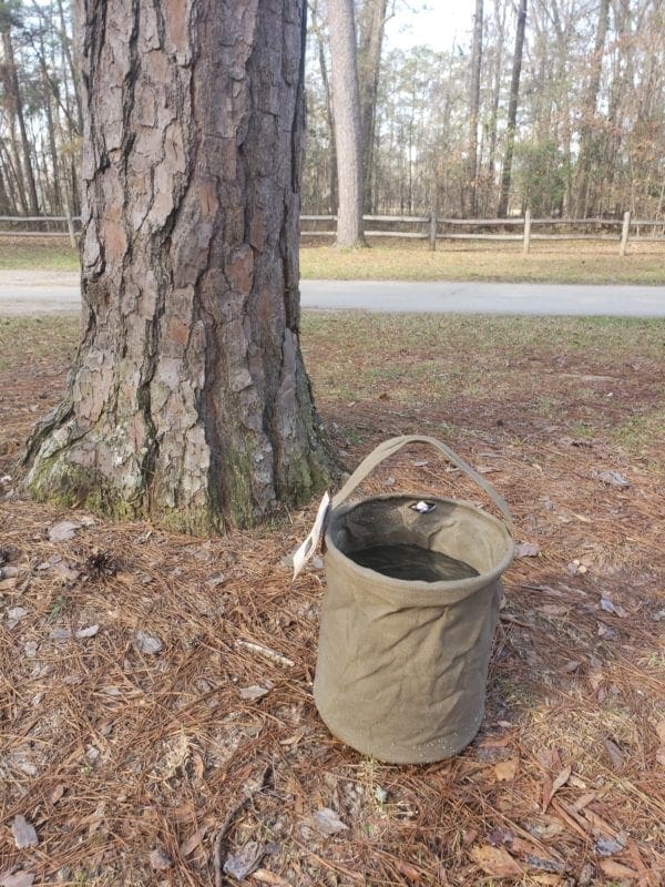 Canvas Water Bucket Large Outdoor Olive (3)