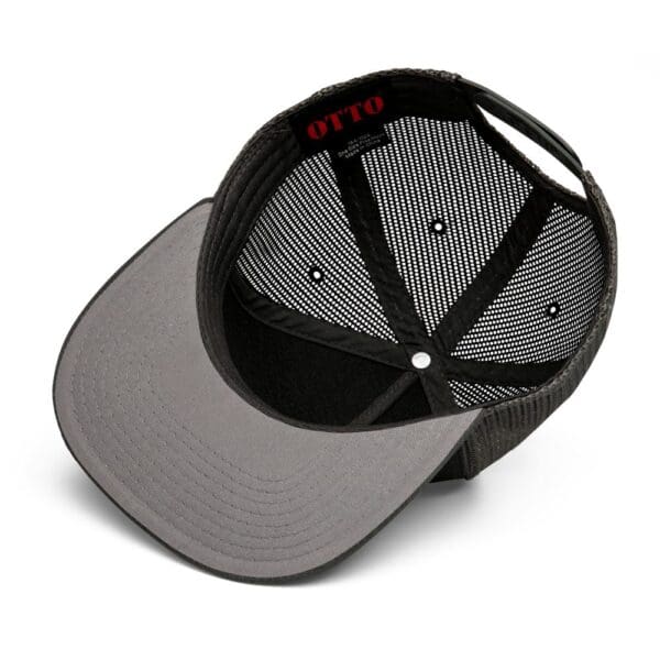 A Modern Warrior Mesh Snapback hat with a red logo on it.