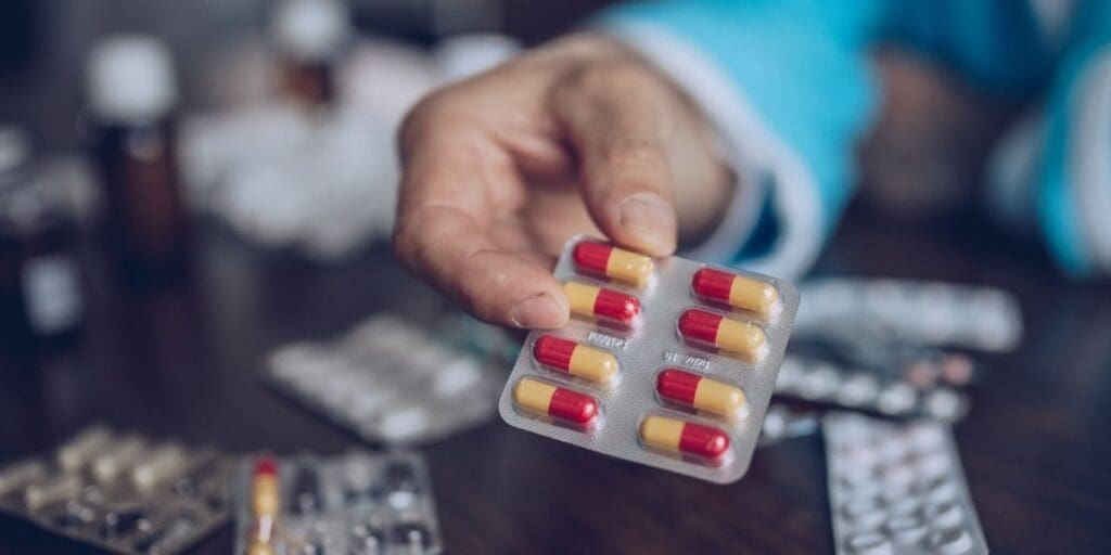 Pills on display Antibiotics Prepping
