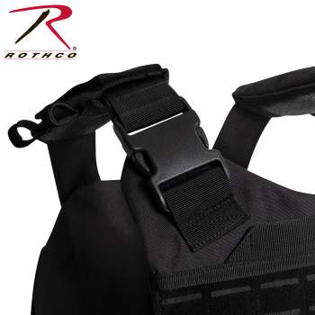 A Rothco Laser Cut Molle Plate Carrier Vest displayed on a white background.