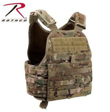 A Rothco MOLLE plate carrier vest (multiple pattern choices) on a white background.