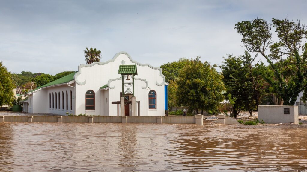 A Flooded Church in South Africa forced into evacuation