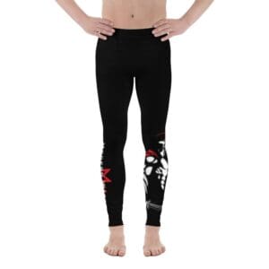 A man wearing the MW Combatives Men's Spats with a skull and crossbones design.