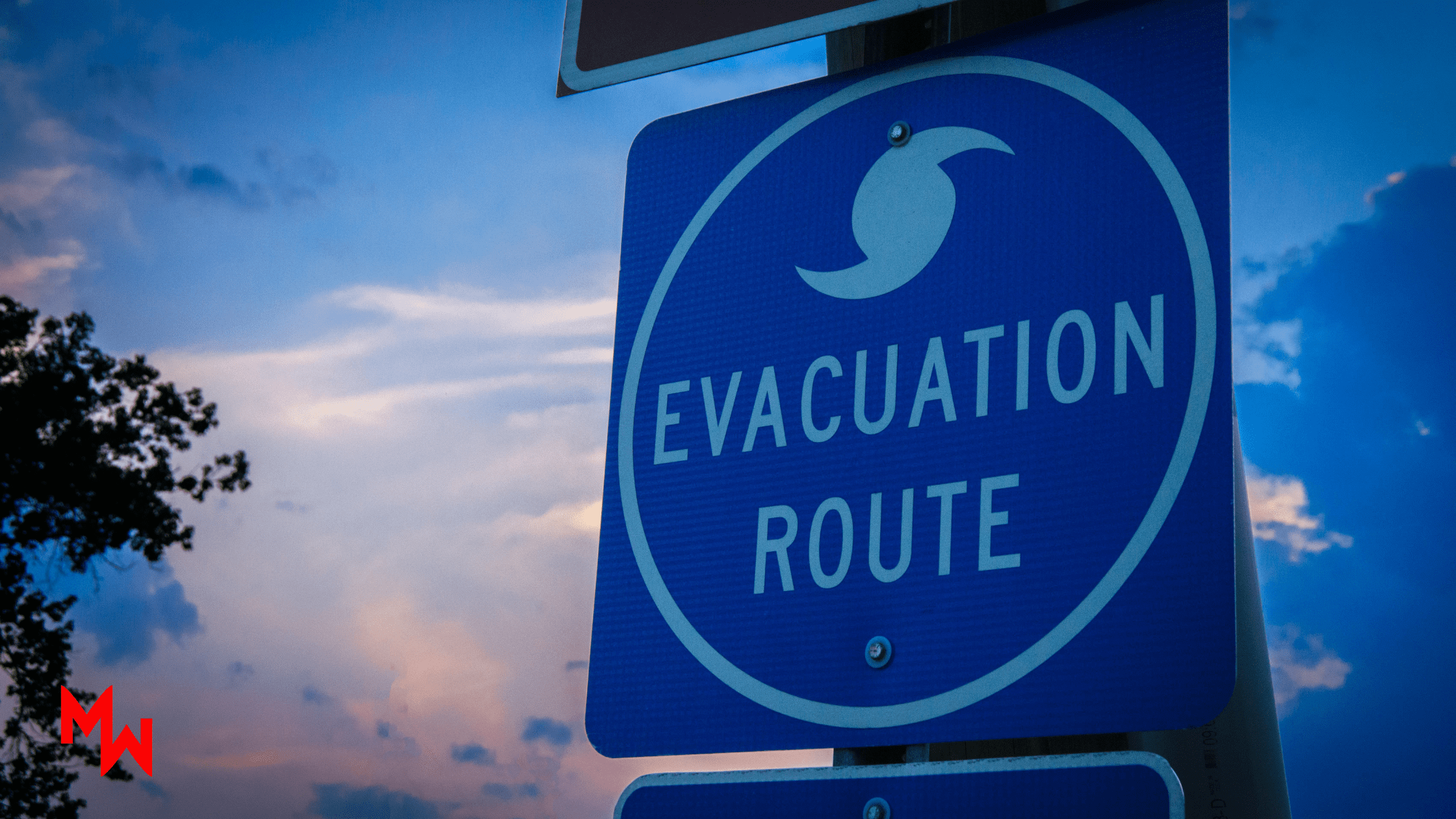 Evacuation Planning Route sign
