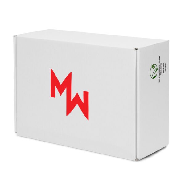 A white box with a red logo on it that contains MW Combatives Gym Shoes (Mens).