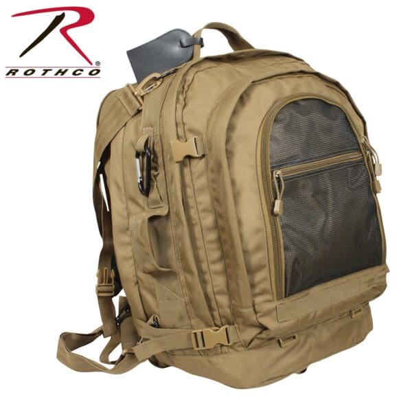 Coyote tactical backpack with ACU Digital Pattern.