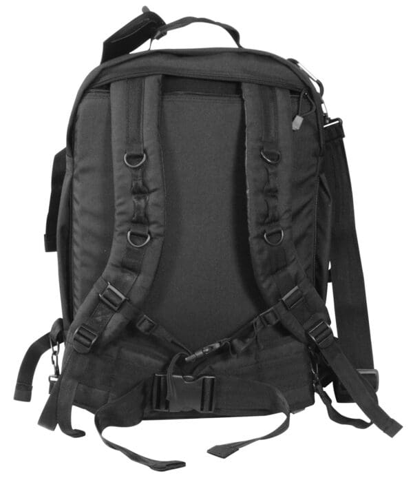 A black backpack with straps, Rothco Move Out Tactical Travel Backpack - ACU Digital Pattern.
