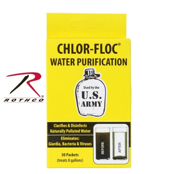 Chlor Floc Military Water Purification Powder Packets, floc
