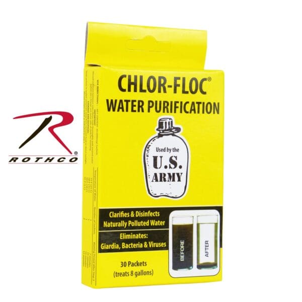 Chlor Floc Military Water Purification Powder Packets, water purification