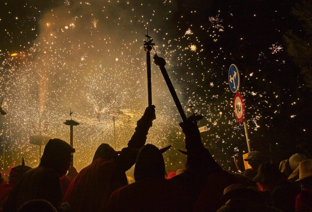 Correfoc . Catalan fire tradition.