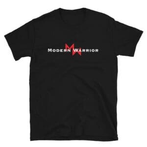 A black MWP Base Style Sport Fit t-shirt with the words modern warrior on it.