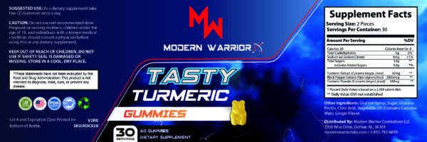 Modern Warrior Tasty Turmeric bottle.