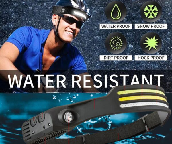 An image of a man wearing a water resistant headband.