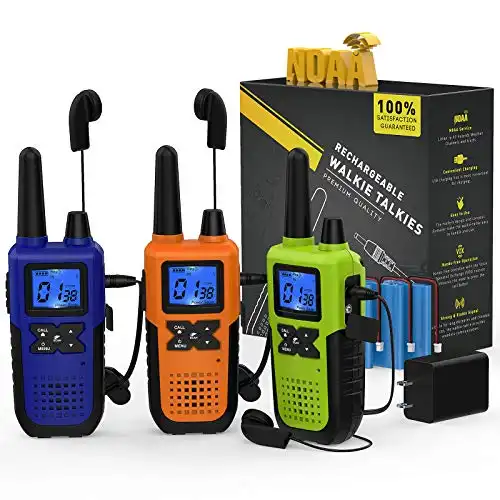 3 Long Range Walkie Talkies Rechargeable for Adults