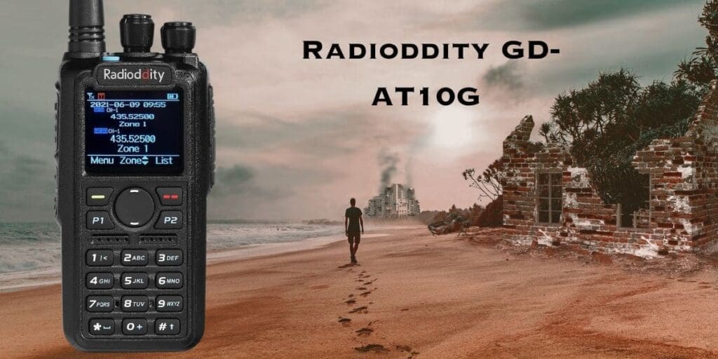 A Radioddity GD-AT10G radio with the words "radioddity gd att10g" on it.
