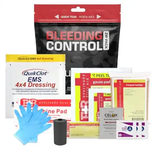 MEDITAC Bleeding Control Zip Pack with QuikClot and Celox